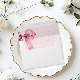 Enveloppe Elle attache le nœud rose Know Shower de mariage
