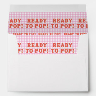Enveloppe Elle est prête à éclater Baby Shower Rétro Gingham