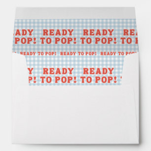 Enveloppe Elle est prête à éclater Baby Shower Rétro Gingham