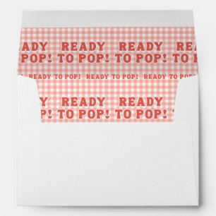 Enveloppe Elle est prête à éclater Baby Shower Rétro Rouge G