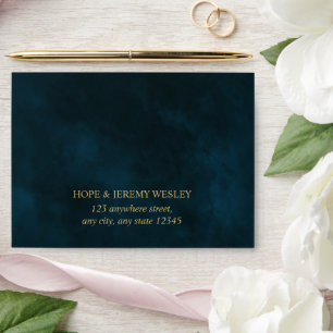 Enveloppe Emerald Gold Aquarelle Fairy Tale Magique Mariage
