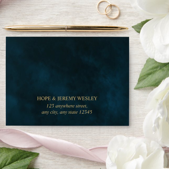 Enveloppe Emerald Gold Aquarelle Fairy Tale Magique Mariage (Wedding)