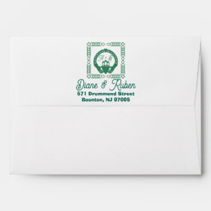 Enveloppe Emerald Green Celtic Knot Claddagh Mariage