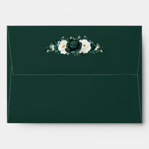 Enveloppe Emerald Green Eucalyptus Blanc Floral Mariage