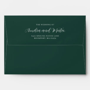 Enveloppe Emerald Green Faire-part de mariage Adresse de ret