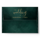 Emerald Green & Gold Botanical Mariage élégant