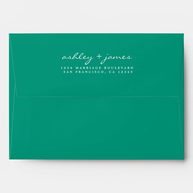 Enveloppe Emerald Green Mariage Adresse de retour (Dos (Haut rabat))