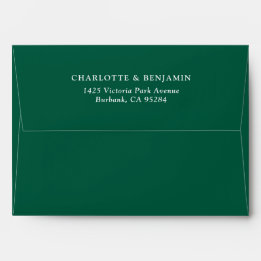 Enveloppe Emerald Green Modern Custom Wedding 5.25x7.25