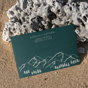 Enveloppe Emerald Green Mountain Pine Tree Mariage extérieur