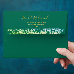 Enveloppe Emerald Green Parties scintillant Argent élégant m