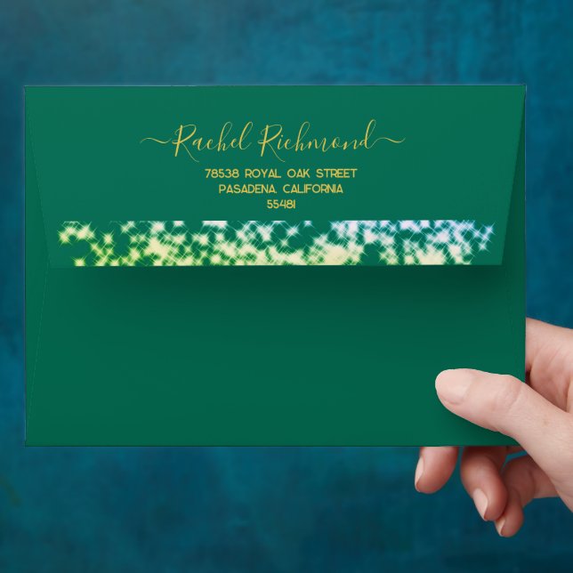 Enveloppe Emerald Green Parties scintillant Argent élégant m (Hand)