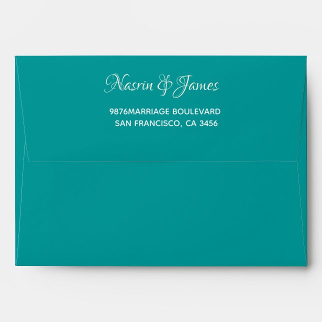 Enveloppe Emerald Green Wedding Return Address (Dos (Haut rabat))