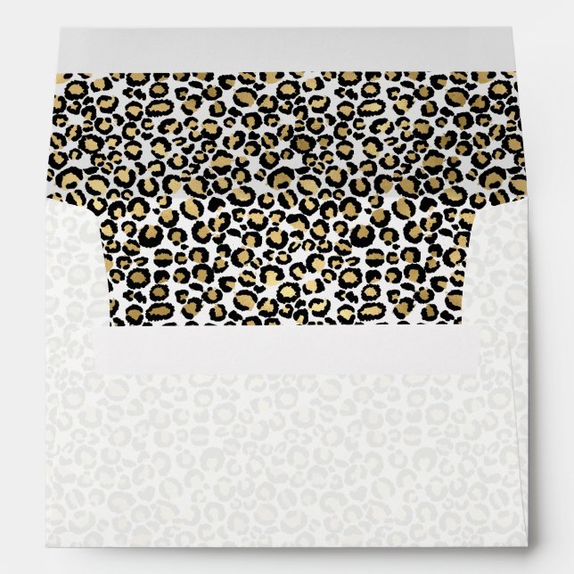 Enveloppe Empreinte de léopard noir or (Dos (Bas))