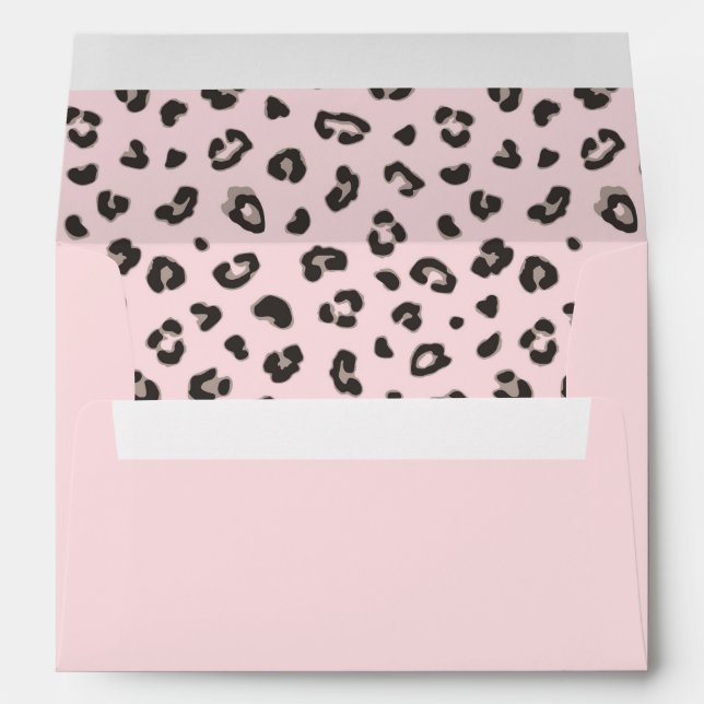 Enveloppe Empreinte de léopard rose féminine (Dos (Bas))