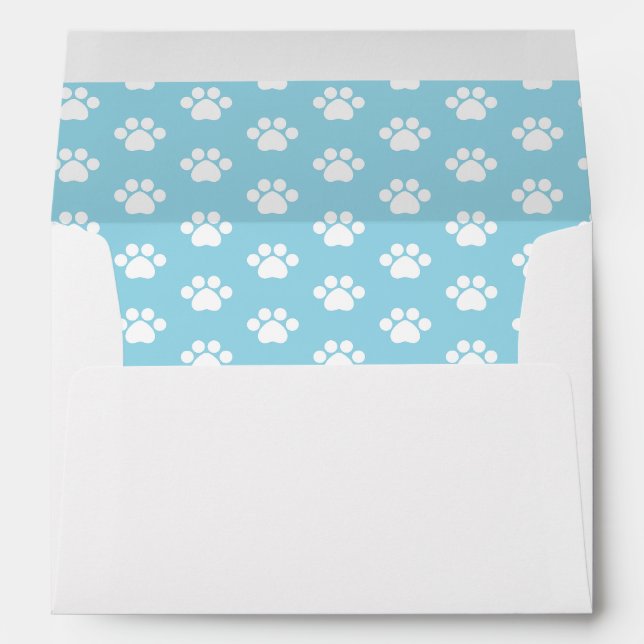Enveloppe Empreinte de patte - Bleu (Dos (Bas))
