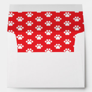 Enveloppe Empreinte de patte - Rouge
