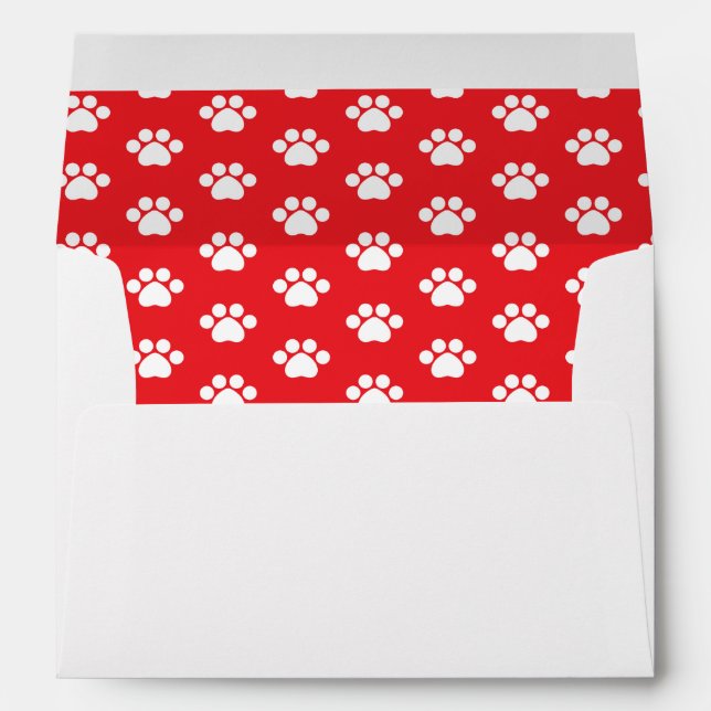 Enveloppe Empreinte de patte - Rouge (Dos (Bas))