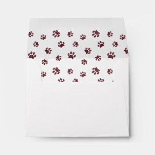 Enveloppe Empreintes de pattes rose Gold Parties scintillant