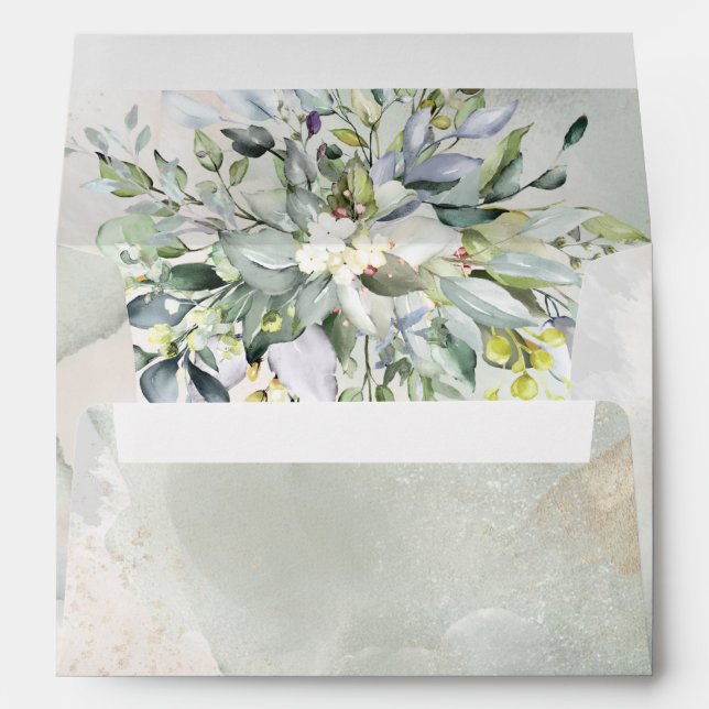 Enveloppe en arche rose et verte rustique (Dos (Bas))
