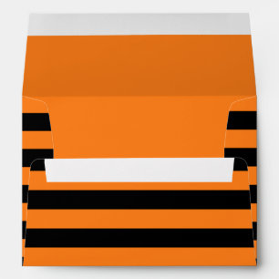 Enveloppe en bandes noir et orange