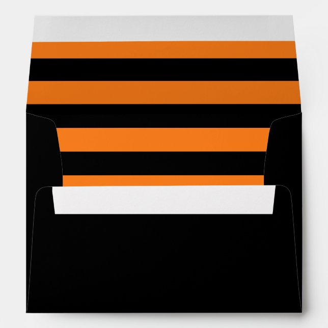 Enveloppe en bandes noir et orange (Dos (Bas))
