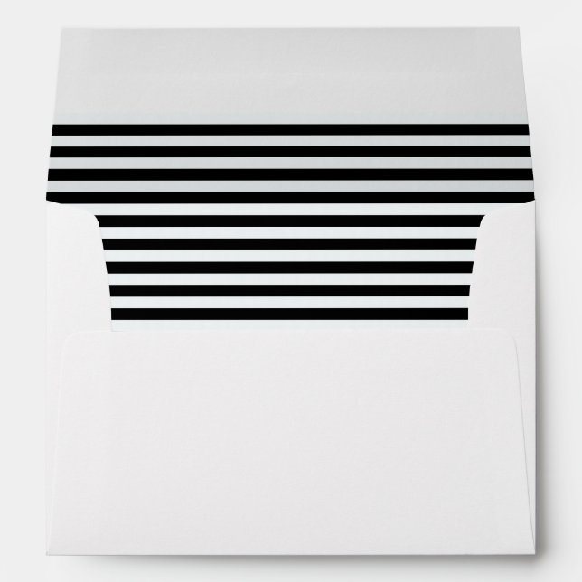 Enveloppe en blanc noir et blanc avec Rose (Dos (Bas))