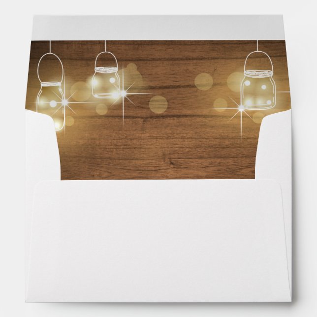 Enveloppe en bois rustique Boho jarres lumières él (Dos (Bas))