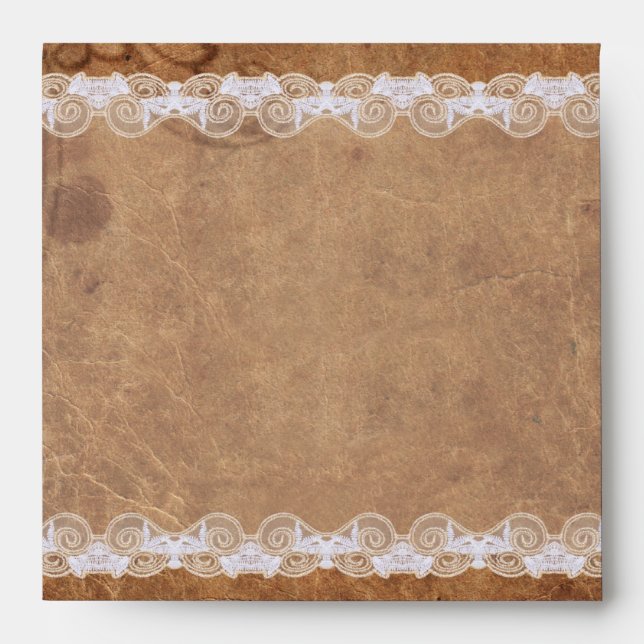 Enveloppe en cuir vintage et dentelle (Devant)