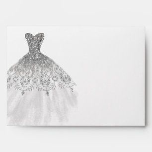 Enveloppe en diamant étincelante en argent