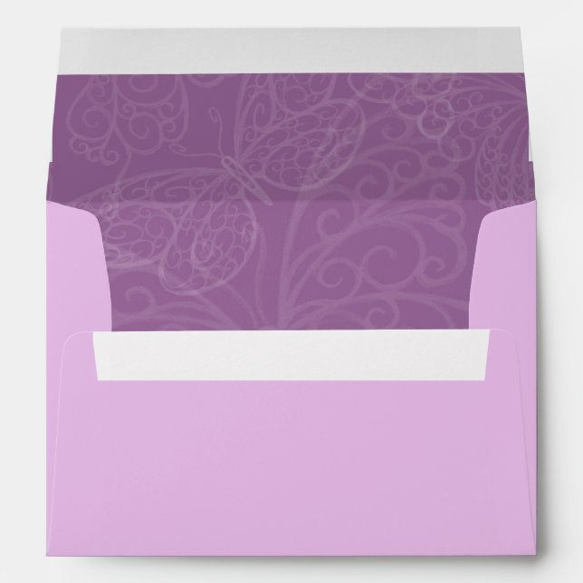 Enveloppe en filigrane de papillon dans le pourpre (Dos (Bas))