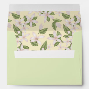 Enveloppe en fleur de citron - rose et vert