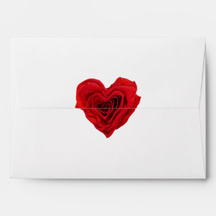 Enveloppe en forme de coeur Rose rouge Faux Seal