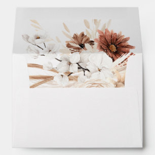 Enveloppe en herbe de Pampas Boho Floral