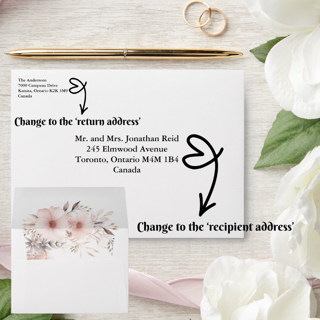 Enveloppe en laiton Blush Boho Floral Mariage Pamp (Set the tone for your romantic celebration with our elegant boho blush & beige wedding suite)