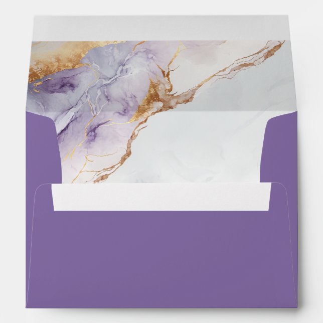 Enveloppe en marbre violet et or (Dos (Bas))