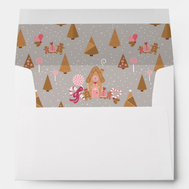 Enveloppe en pain d'épices rose mignonne (Dos (Bas))