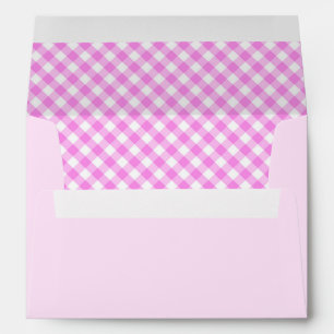 Enveloppe En vichy carrelée rose