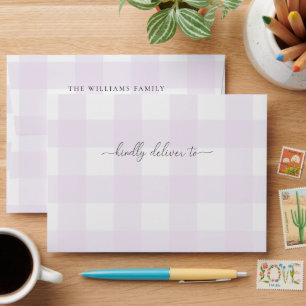 Enveloppe En vichy Lilac violet