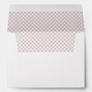 Enveloppe En vichy rose mignon baby shower classique personn
