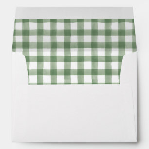 Enveloppe En vichy verte