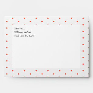 Enveloppe encadrée par point Polka rouge
