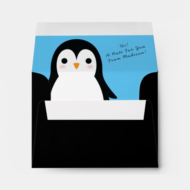 Enveloppe Enfants Penguin mignonne (Dos (Bas))