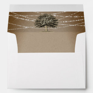 Enveloppe Enraciné dans Love Rustic Tree & Light Mariage