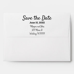 Enveloppe Enregistrer La Date Élégante Pré Adressé Script No