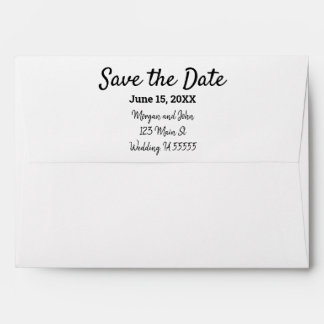 Enveloppe Enregistrer La Date Élégante Pré Adressé Script No