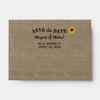Enveloppe Enregistrer la date Retourner l'adresse Burlap Sun