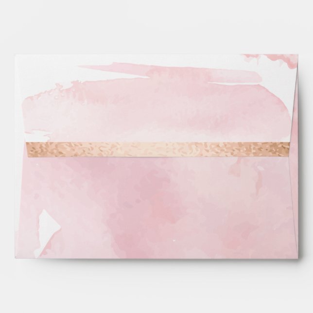 Enveloppe ENVELOPE |  Lavis d'aquarelle rose pâle (Dos (Haut rabat))