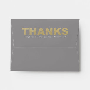 Enveloppe Envelopes avec adresse de retour pour Faux Gold Lo