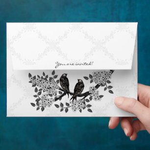 Enveloppe Envelopes Branche Fleur Blanche Tourtereaux Vintag