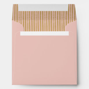 Enveloppe Envelopes Carrés Rayés Or Moderne Rose